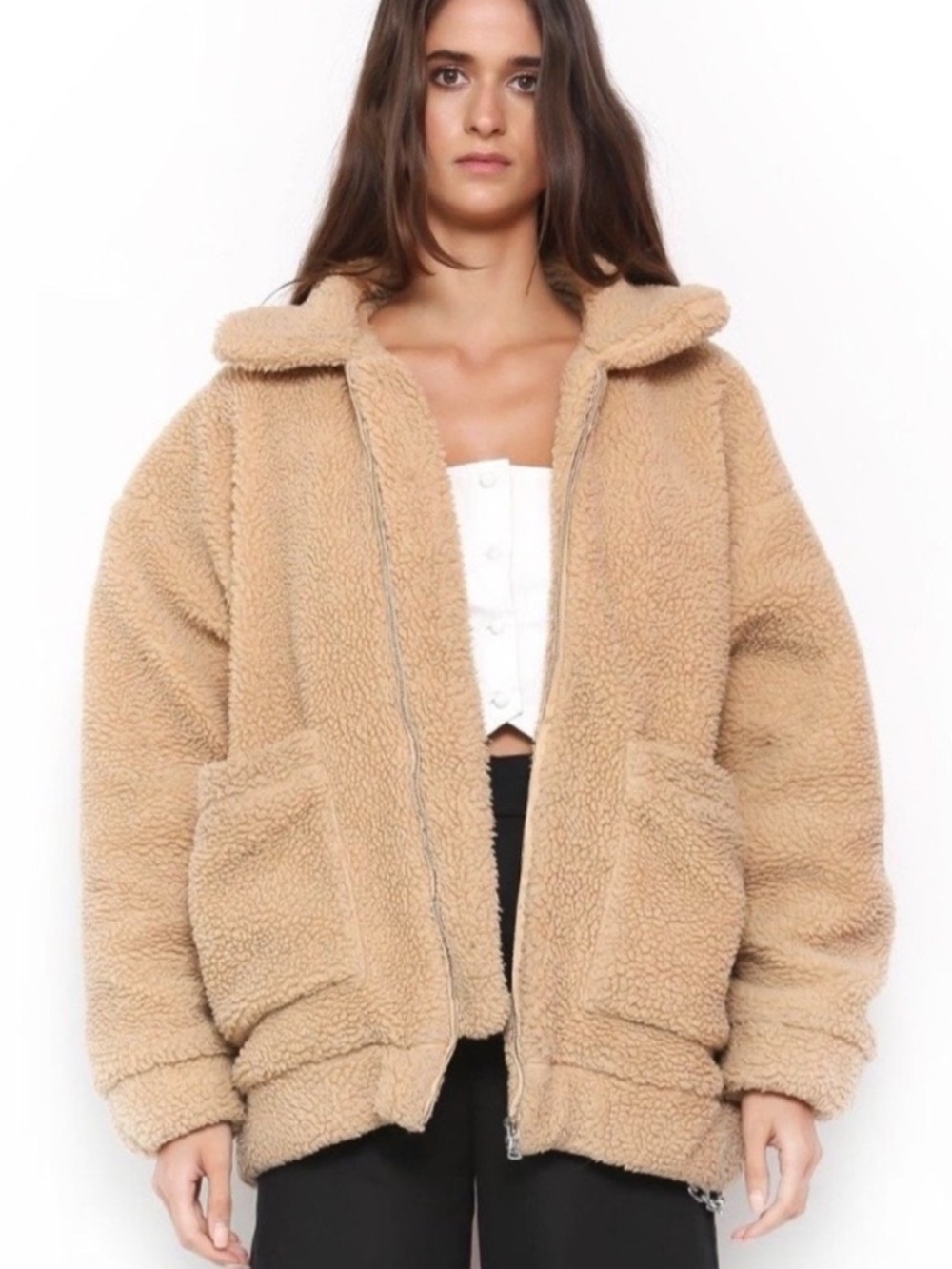 I.AM.GIA Teddy Sherpa Jacket in Camel - Picture 2 of 8